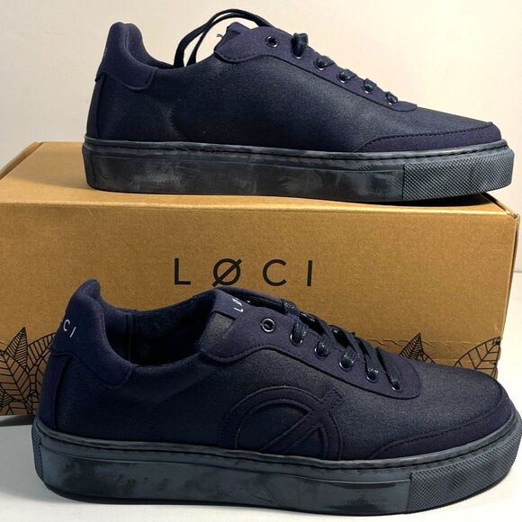 LOCI Shoes - LOCI Women's Navy Nine Logo Low-Top Sneaker Shoes SZ 7.5 (38) NEW